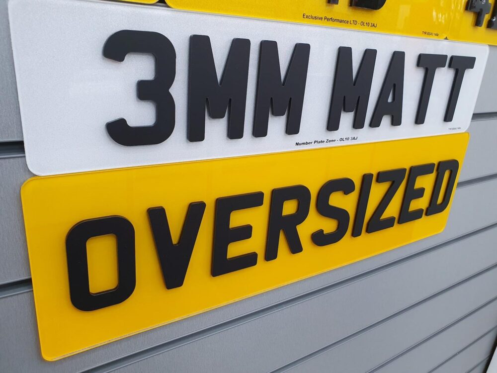 Oversized 3mm Matt Finish Number Plates Front & Rear1
